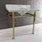 Kingston Brass KVPB36MOQ7 36-Inch Carrara Marble Console Sink, Marble White/Brushed Brass KVPB36MOQ7 - alternate 6